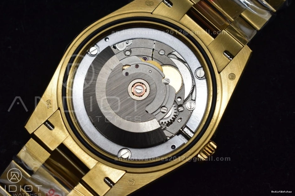 Black President 721 YG A2836 Breathable Plated Bracelet Markers Dial DayDate On 904L 40 GMF Crystal Steel V 0304